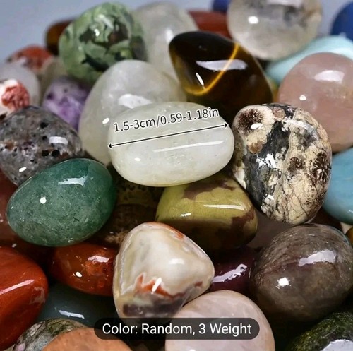 1 Pound Natural Gemstone Mix Tumbled Polished Stones Bulk Crystals Blend VARY - Picture 4 of 4