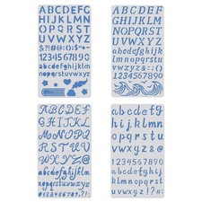 4PCS 4x7 Inch Letter Number Metal Stencils Capital Low Case Stencil Template ...