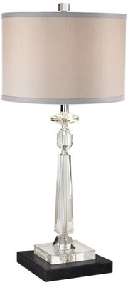 Aline Modern Table Lamp with Black Riser 26 1/2'' High Crystal Column for Bedroom