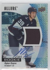 2023 Upper Deck Allure Rookies Blue Line Jersey 5/75 Ryker Evans #149 Auto 0tm