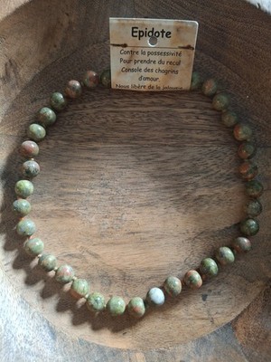 Halskette Epidot - Naturstein - Lithotherapie & Energie - Schmuck