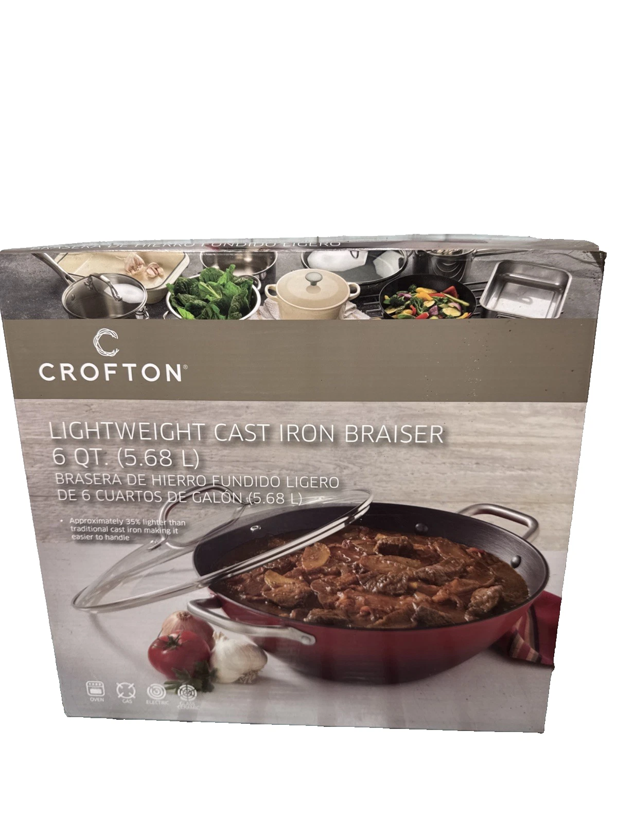 New Crofton Pre-seaoned Cast Iron 6 Quart Dutch Oven Braiser Oven Safe Red Ombre
Opens in a new wind