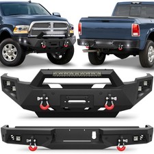For 2010-2018 Dodge Ram 2500 3500 Front/rear Bumper W/led Lights Winch Plate Bar