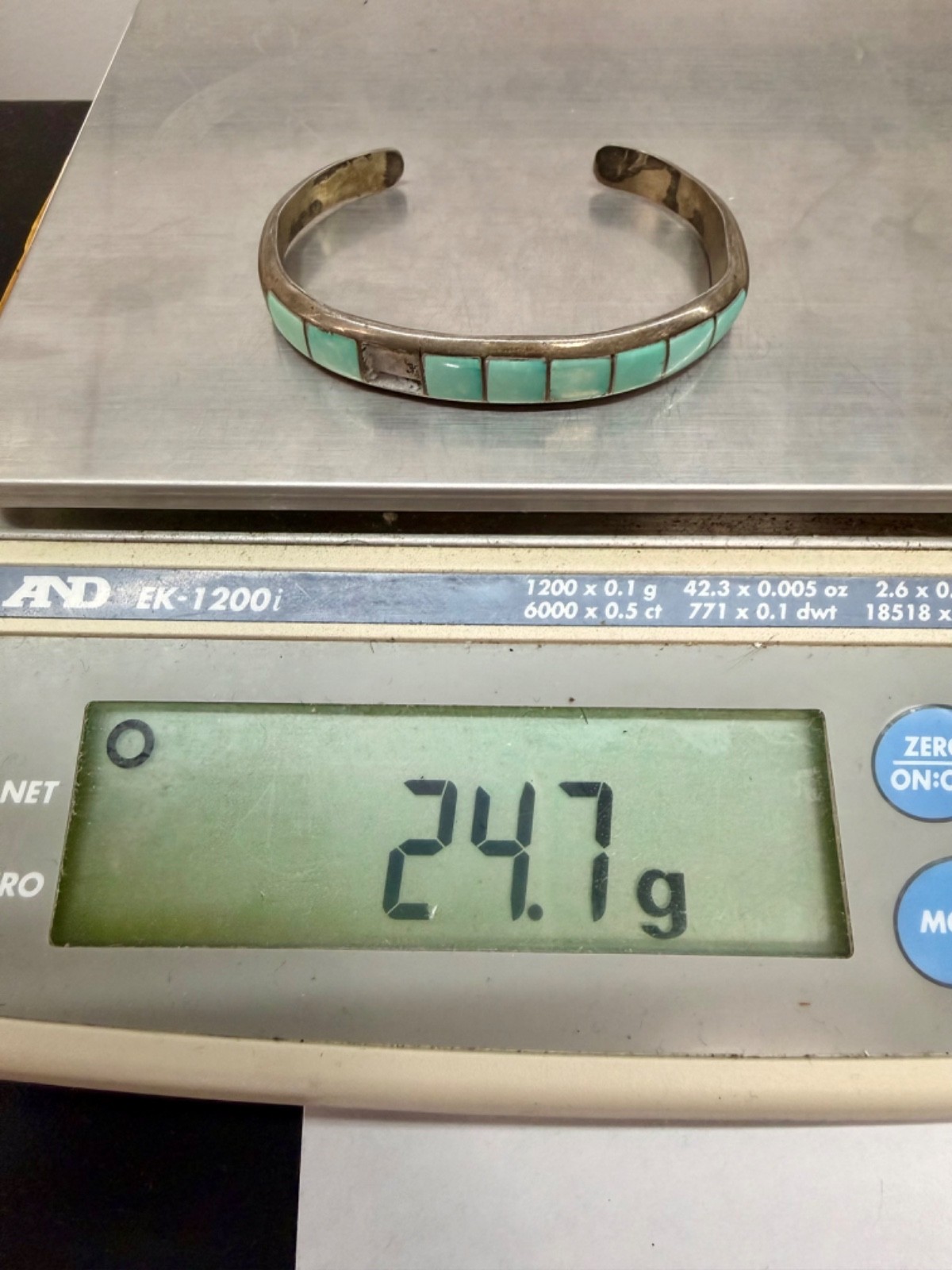 Sterling Silver Cuff (missing stone) - image 1