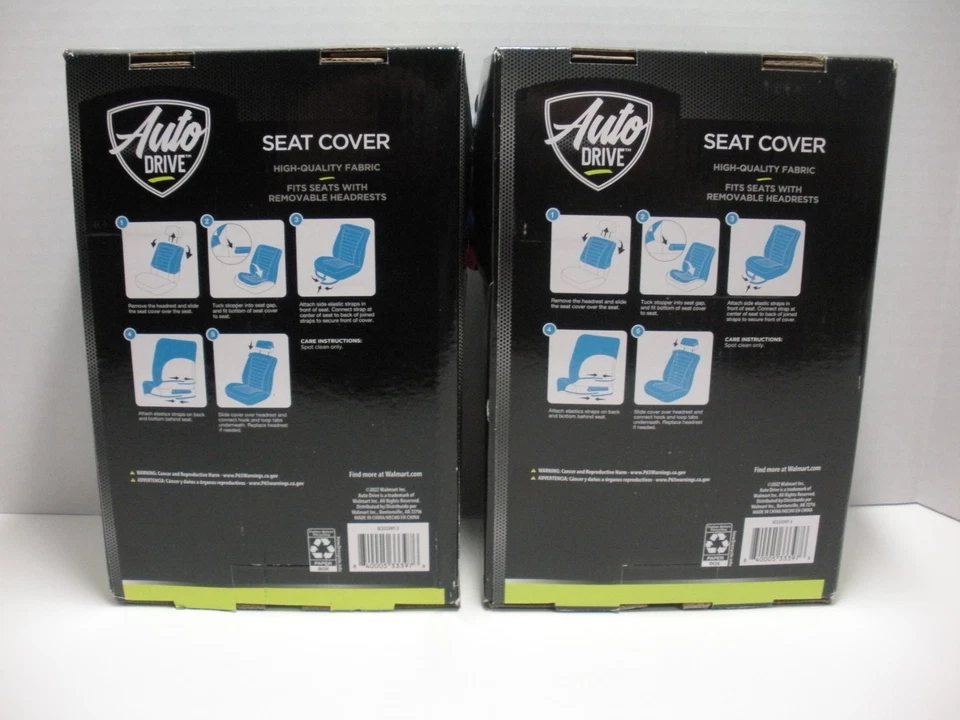 Fundas de asiento a rayas retro negras Auto Drive 2 piezas paquete de 2 Foto 3 de 4