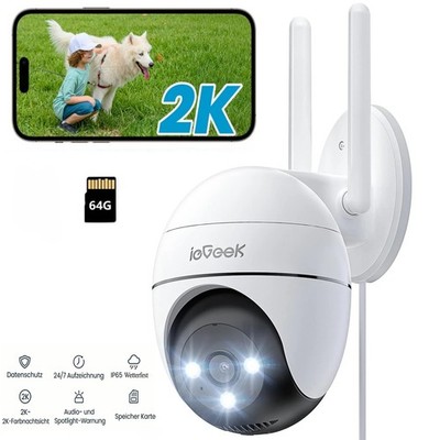 ieGeek 2K 360°PTZ Überwachungskamera Outdoor IP WiFi CCTV Wireless System PIR