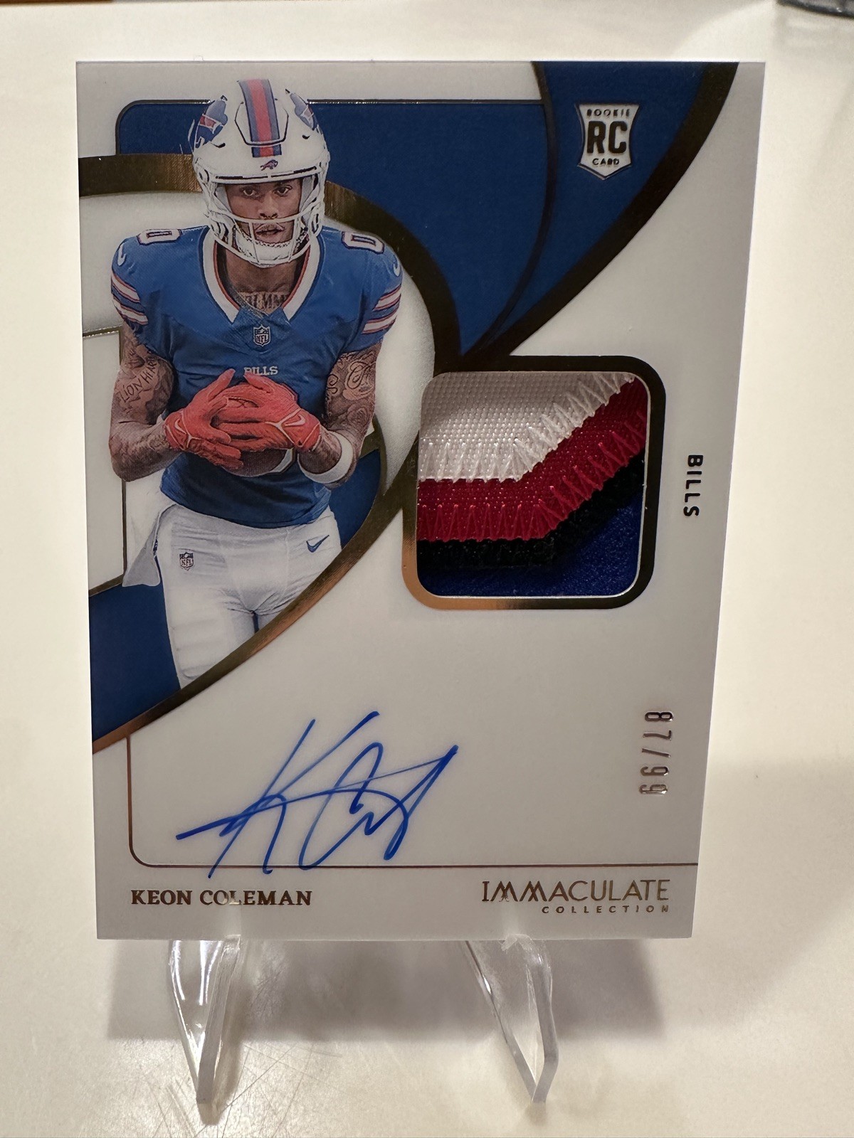 2024 Immaculate Football Keon Coleman Premium Patch Rookie Auto 87/99! 4 color