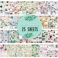 Planner Stickers - Monthly Planner Stickers and Accessories 25 Pages 1500 St...
