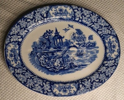 Antike, alte Alton Ware, Pagode oder Colandine Muster Servierplatte 29 x 23,5 cm
