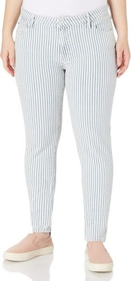 Mavi Damen Jeans Nicole Mid- Rise,Super Skinny Summer Stripe Weis, W28 L28