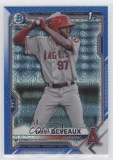 2021 Bowman Chrome Prospects Mega Box Blue Mojo Refractor /150 Trent Deveaux tj1