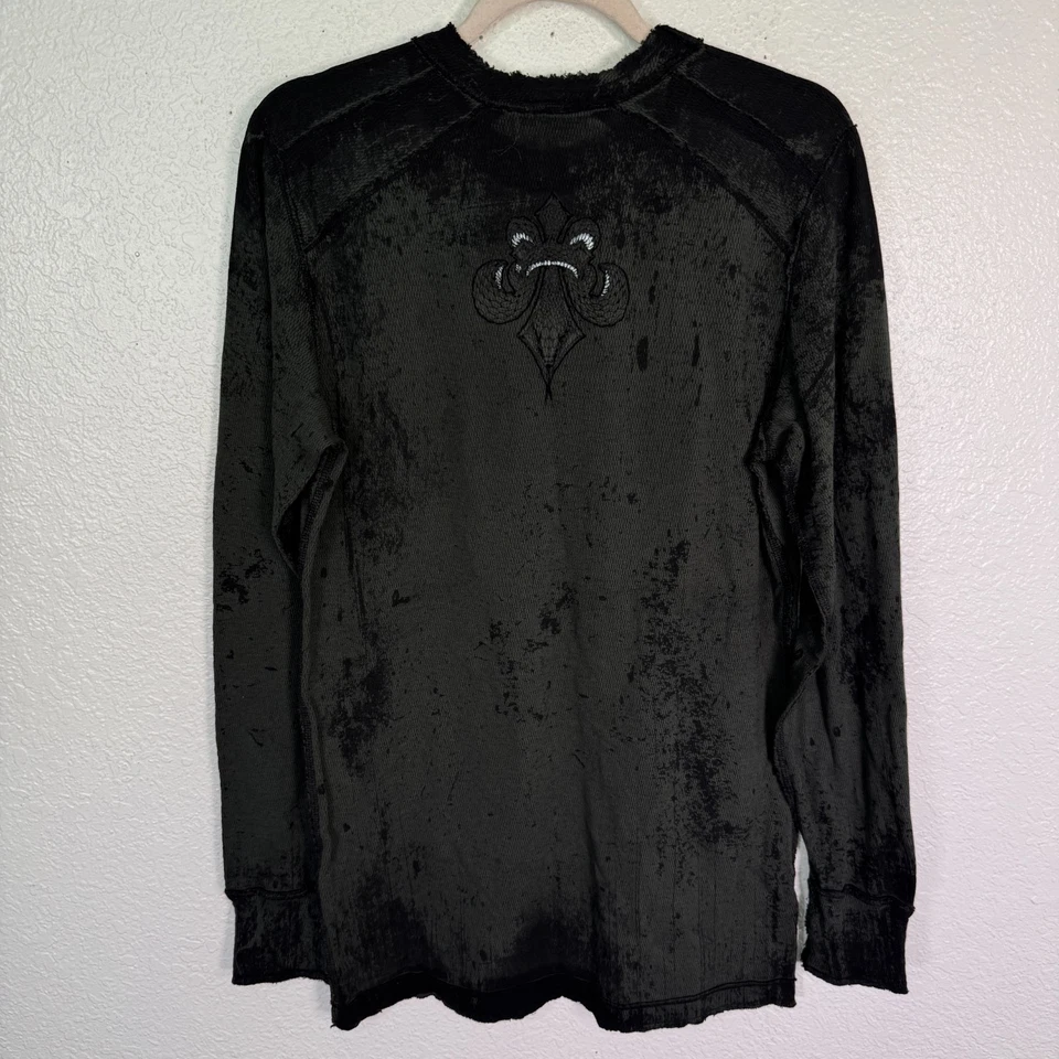 Camisa Térmica Affliction Para Hombres Grande Reversible Camiseta Ira Divina Y2K Grunge NUEVA Foto 2 de 4