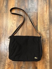 Authentic Vintage LACOSTE Messenger Bag New City Casual 7 Black Nylon Strap