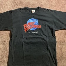Vintage 1991 Planet Hollywood Las Vegas Graphic T-Shirt Black Large Made in USA