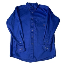 Ariat Mens Casual Series Twill Longsleeve Button Down Shirt M Blue Ultramarine