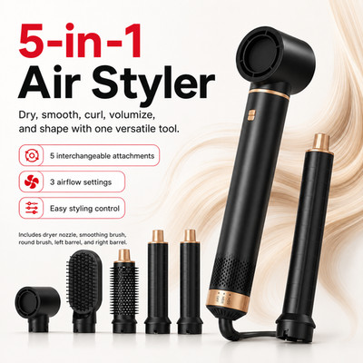 5-in-1 Ionic Hair Dryer & Air Styler 1000W Multi-Styler