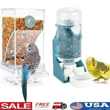 2-Pack Automatic Parrot Seed Waterer No Mess Bird Feeder Set Small Birds New