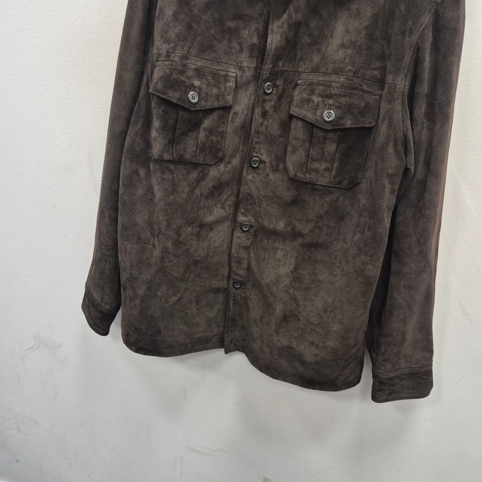 Gap Vintage Heavy Thick Suede Chore Trucker Overshirt Coat Jacket Size Medium - Image 3 of 4