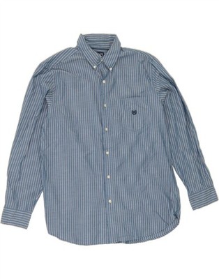 CHAPS Herren Hemd Large Blau Nadelstreifen Baumwolle BC01