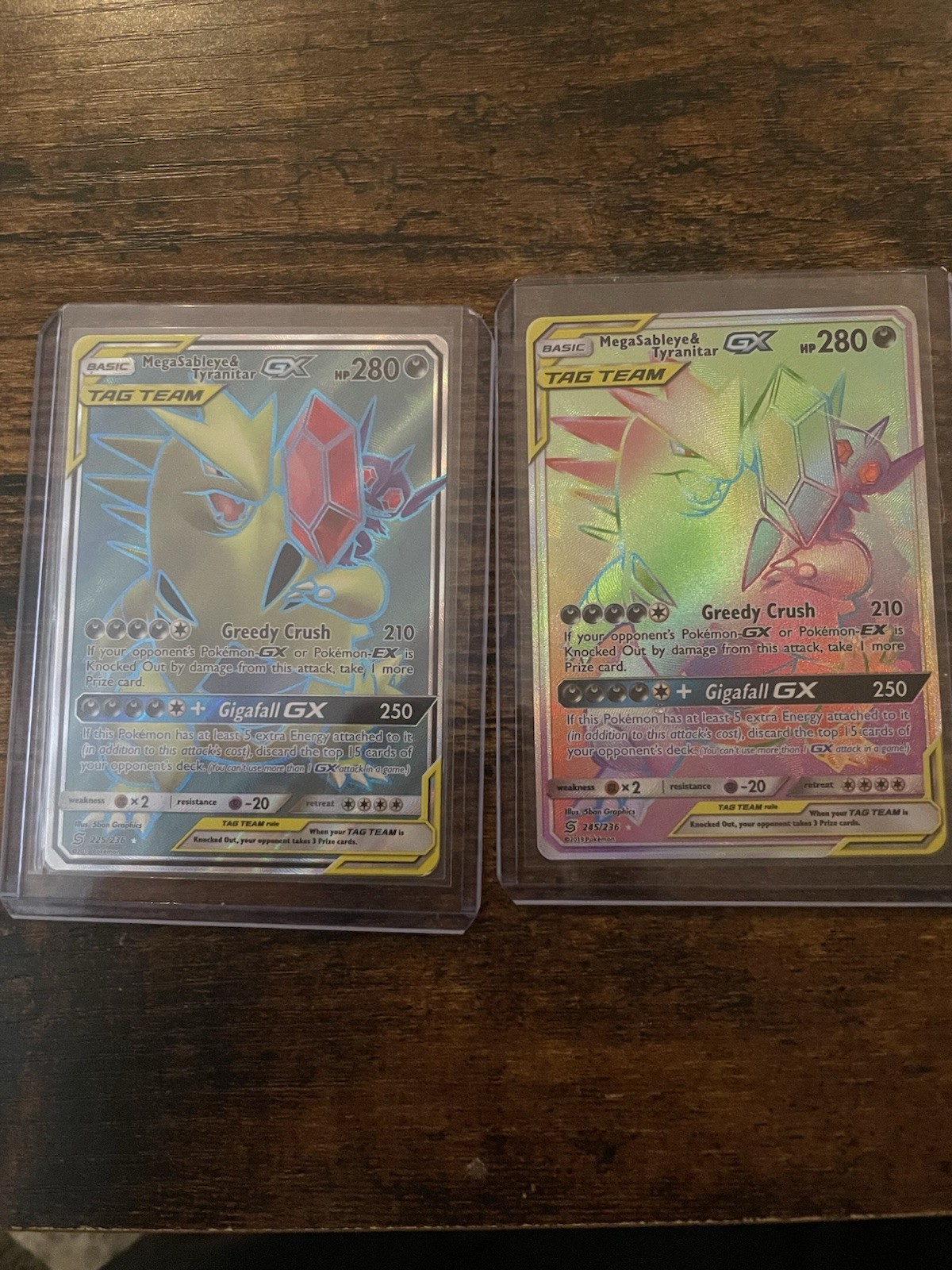 Mega Sableye & Tyranitar GX (Secret) 245/236 Sm-Unified Minds Holo And 225/236