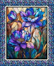 Quilting Treasures - Stained Glass Floral Quilting And Crafting Panel