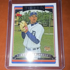 Topps 2006 Topps Justin Verlander #641 Detroit Tigers Rookie Baseball Card. rookie card picture