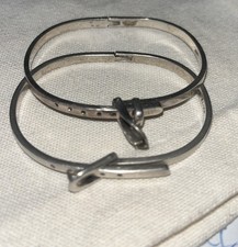 Signed TM-79 Belt Bangle Bracelet 925 Stamped. Adjustable Vintage Mexico Stamped
