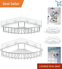 2-Pack Corner Shower Caddy Stainless Steel Wall Mounted Bathroom Shelf Organizer