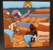 Earthtones Grand Canyon Wall/Trivet Tile Kokopelli - Krit