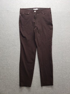 89th & Madison Women Pant 10 Brown Straight Leg High Rise Stretch Casual Career