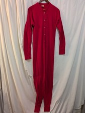 717 Vtg Sears Red Winterskins Pajamas Mens Medium 38/40