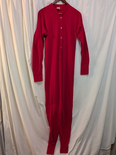 717 Vtg Sears Red Winterskins Pajamas Mens Medium 38/40