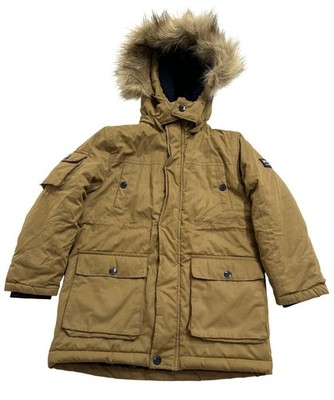 Mayoral Faux Fur Hooded Parka Puffer Jacket in Brown