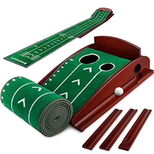 Коврик для гольфа Lotosug с автоматической системой возврата мяча на 2 лунки - Зеленый 14490₽