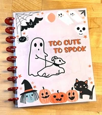 Ghost Walking Dog 2Cute2Spook Halloween Cover Set 4 use w Classic Happy Planner~