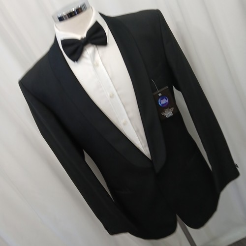 Burton Black Wool Blend Vintage Dinner Suit 2pc C38L W34 L30 Classic Formalwear - Picture 8 of 21