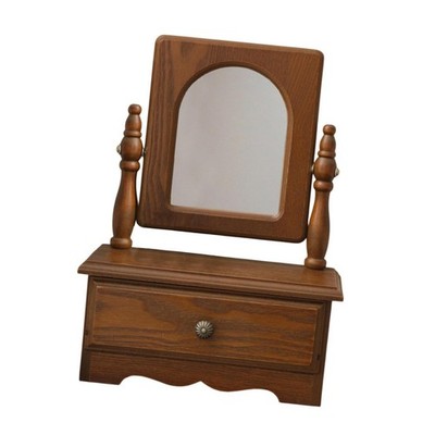 Holz Schreibtisch Schminkspiegel Holz Tischplatte Kosmetikspiegel drehbar Vintage Ankleide