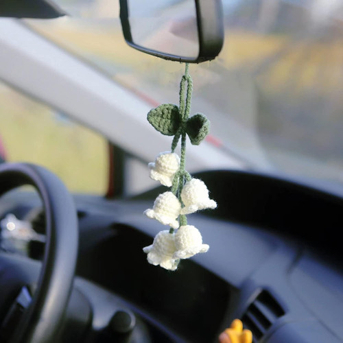 Rückspiegel Zubehör, süßes Autozubehör Ästhetik, handgefertigt gestrickt... - Bild 1 von 7