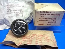 Vintage Hot Rod - 2 58steward Warner - Curved Glass Oil Gauge - Nos Vintage Hot Rod - 2 58steward Warner - Curved Glass Oil Gauge - Nos