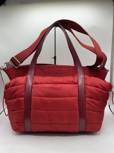 MONCLER Nylon Tote Bag Red Solid Used