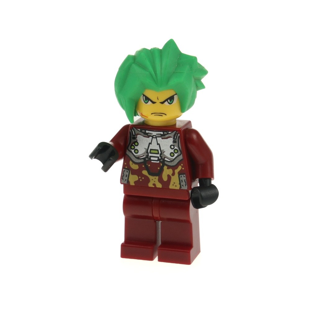 1x LEGO Minifigure Exo-Force Takeshi Dark Red Camo Suit Hair 8113 exf022