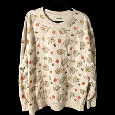 Pusheen Women’s Plus Size 3x Pullover Sweatshirt Acorns/Mushrooms Fall Aesthetic