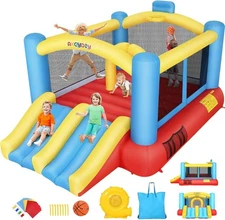 ✨Indoor/Outdoor Playhouse Kids Bouncy House for Backyard, Large Jumping Castle