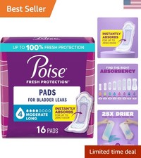 Incontinence Postpartum Pads for Bladder Leaks, 4 Drop Moderate Absorbency,...