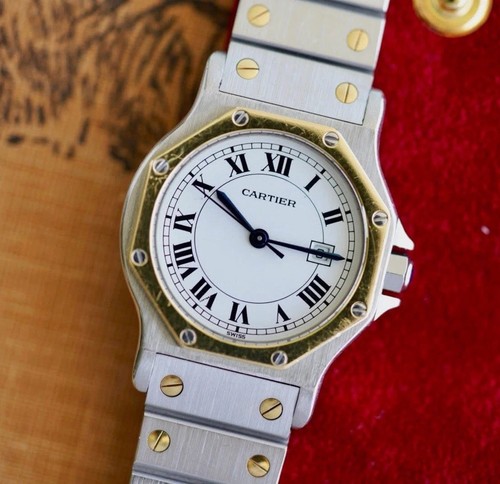 Cartier Santos Octagon 2966 Stainless Steel & 18K Yellow Gold ...