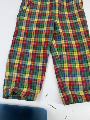 Vintage Kelly's Kids Children's 18M Multicolor Plaid Overalls Jumper - Picture 6 of 6
