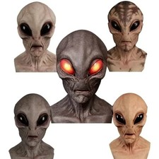 Halloween Costume Alien Mask Soft Latex Full Head Realistic Mask Fancy Dress