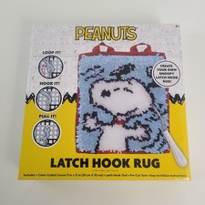 Peanuts Snoopy Latch Hook Rug Kit - 11" x 12" - Complete DIY Craft Kit