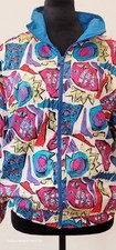 Vintage 90s Lavon Geo Colorful Windbreaker Jacket retro Sz Small Abstract EUC