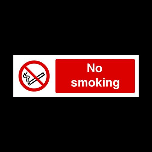 No Smoking 300x100mm Plastic Sign or Sticker (PS6) - Afbeelding 1 van 1